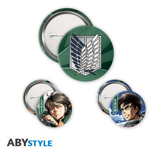 Attack on Titan Eren & Levi Badge Pack