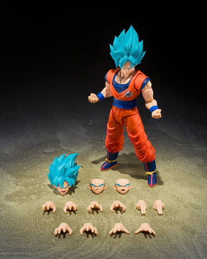 Action figure with interchangeable heads on a dark background